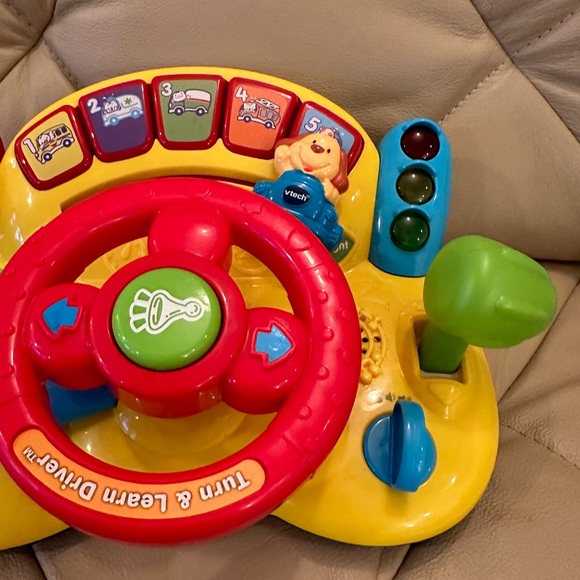 VTECH Turn & Learn Driver Steering Wheel Toy-Horn Music Animals Numbers Songs - Picture 3 of 10